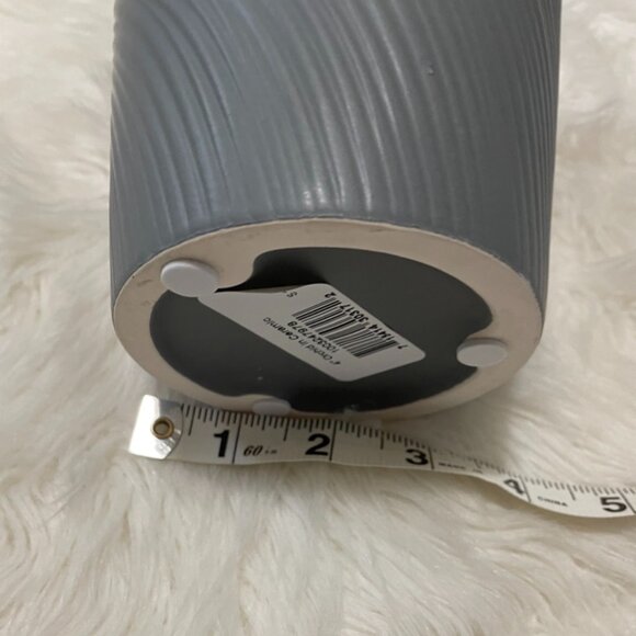 New condition, 6 inch tall, 5.5 inch opening Gray ceramic planter pot - Picture 5 of 10